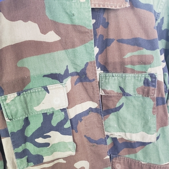 Army combat field jacket green camouflage vintage authentic Edgar Industries med - Picture 4 of 8